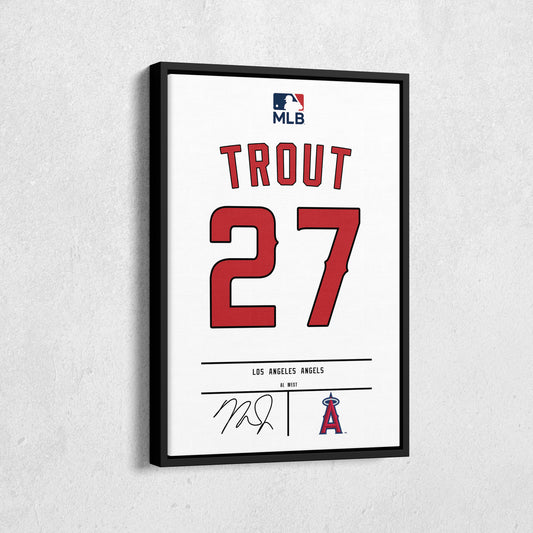 Mike Trout Angels Jersey Art