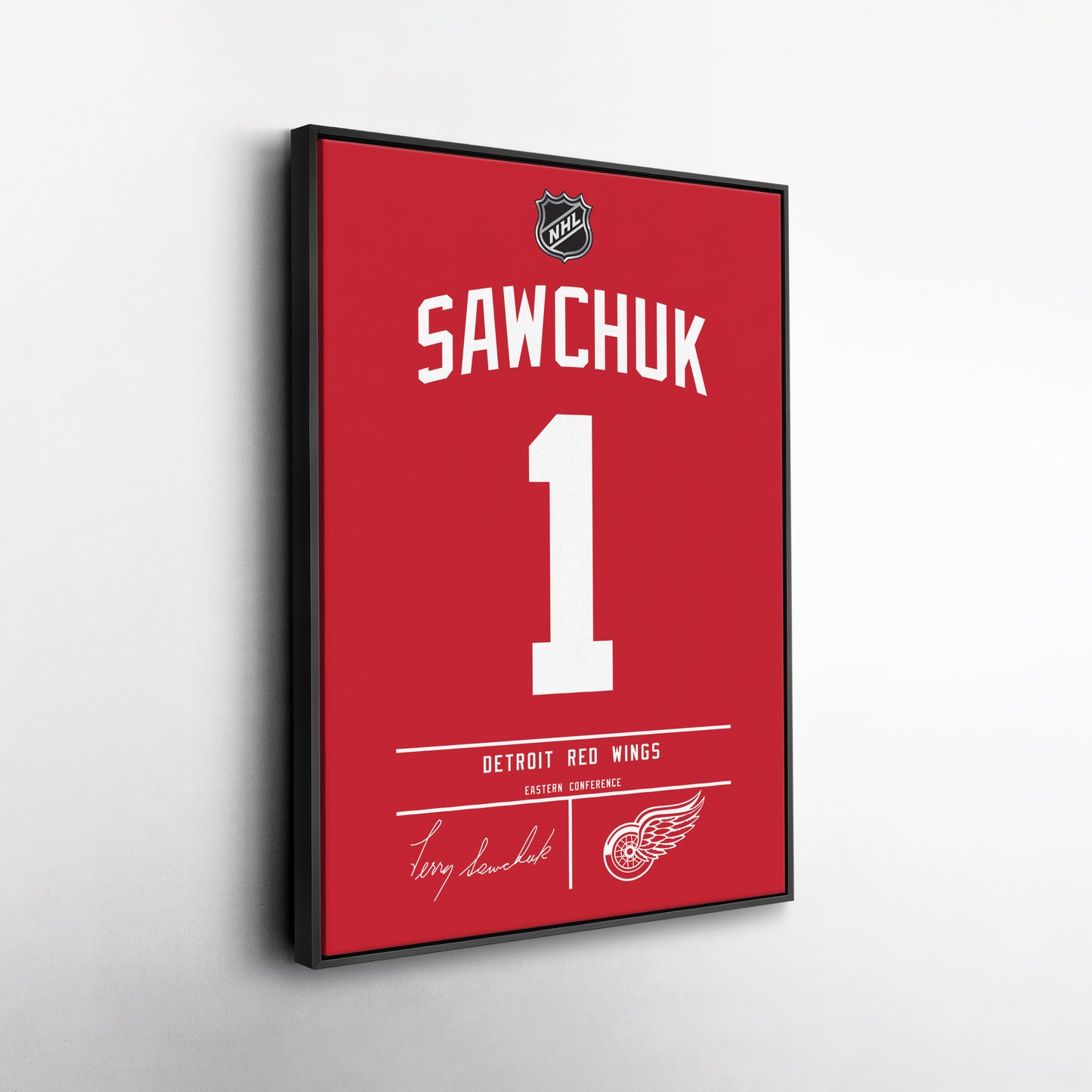 Terry Sawchuk Red Wings Jersey Canvas Print | Wall Art Decor