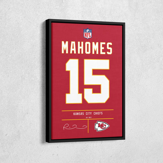 Patrick Mahomes Chiefs Jersey Canvas Print | Wall Art Decor