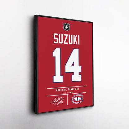 Nick Suzuki Canadiens Jersey Canvas Print | Wall Art Decor