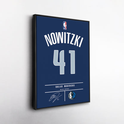 Dirk Nowitzki Mavericks Jersey Canvas Print | Wall Art Decor