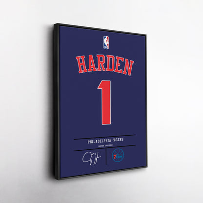 James Harden 76ers Jersey Canvas Print | Wall Art Decor