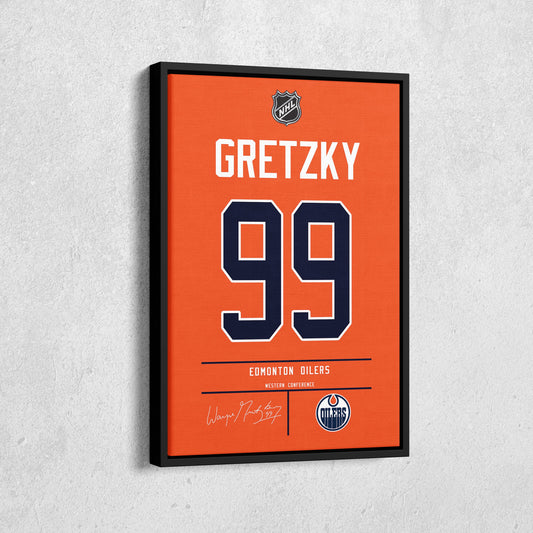 Wayne Gretzky Oilers Jersey Canvas Print | Wall Art Decor