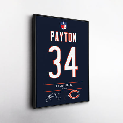 Walter Payton Bears Jersey Canvas Print | Wall Art Decor