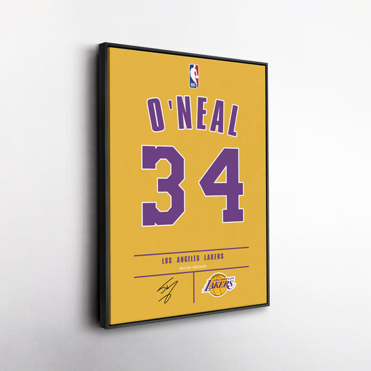 Shaquille O'Neal Lakers Jersey Canvas Print | Wall Art Decor