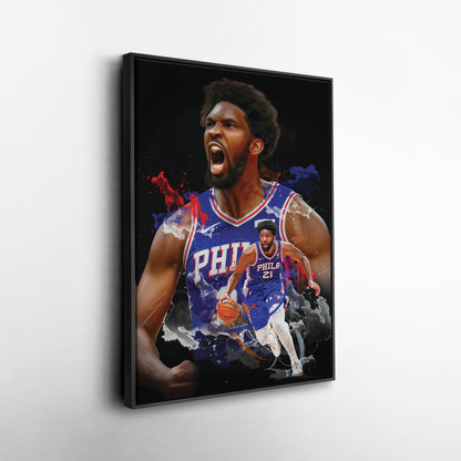 Joel Embiid 76ers Canvas Print | Philadelphia Basketball Wall Art