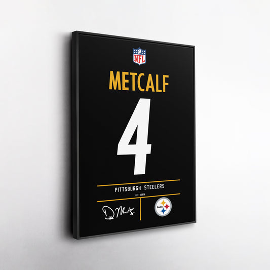 DK Metcalf Pittsburgh Steelers Jersey Canvas Wall Art