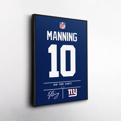 Eli Manning New York Giants Jersey Canvas Wall Art