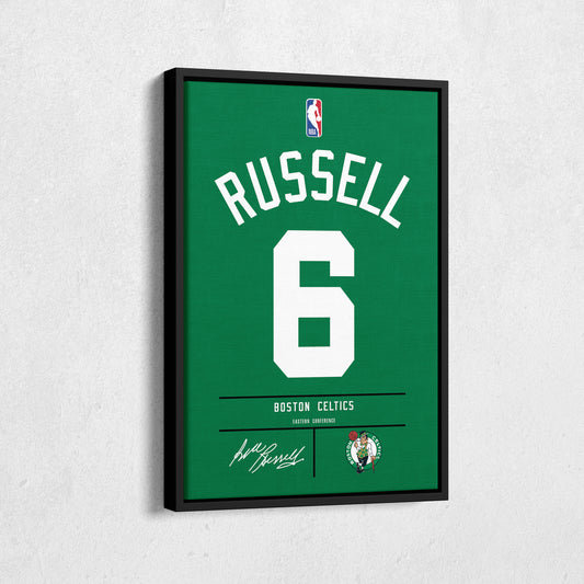 Bill Russell Celtics Jersey Canvas Print | Wall Art Decor