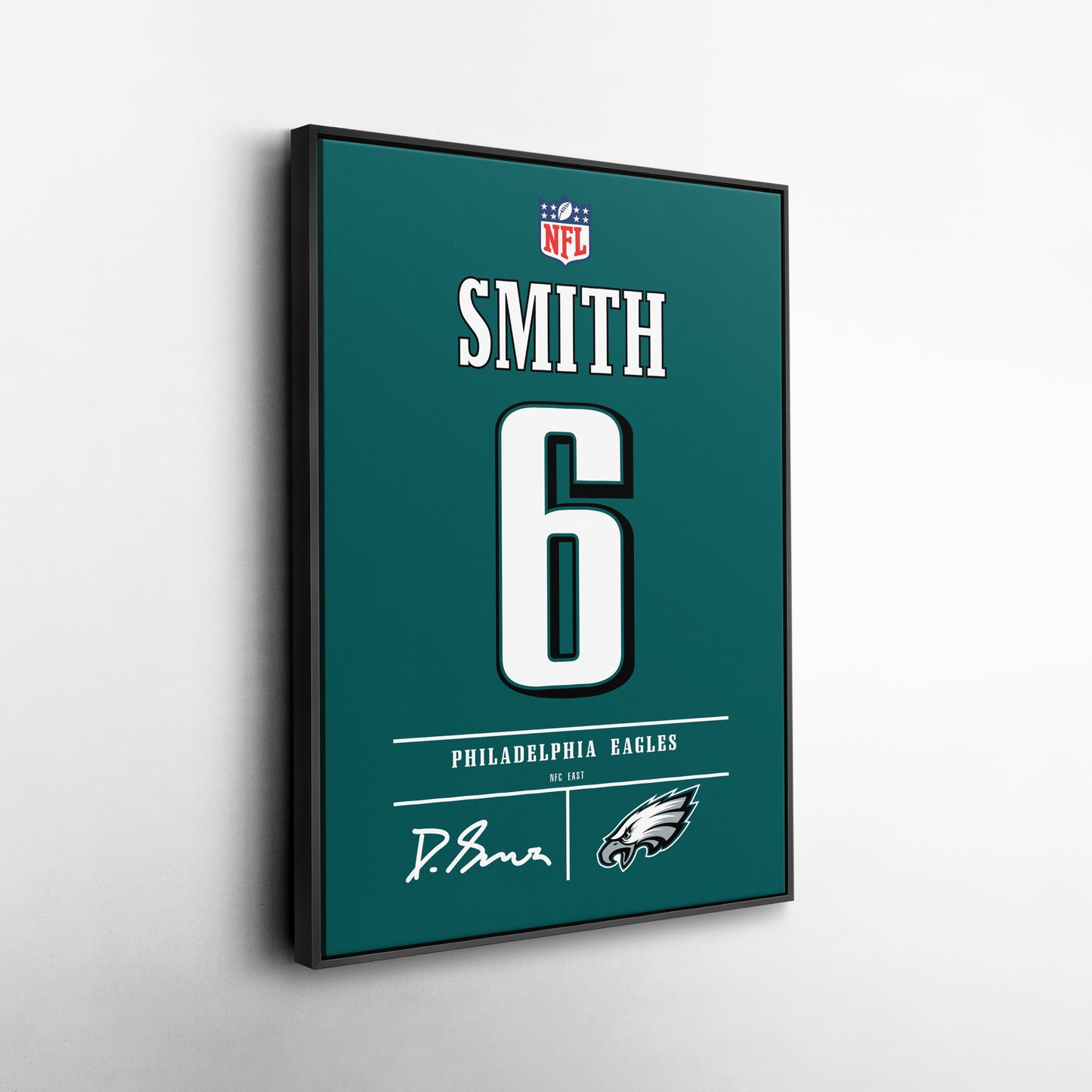 DeVonta Smith Philadelphia Eagles Jersey Canvas Wall Art
