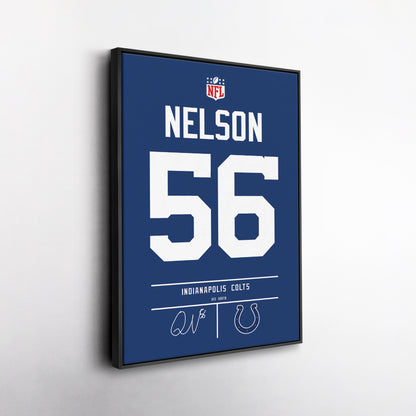 Quenton Nelson Colts Jersey Canvas Print | Wall Art Decor