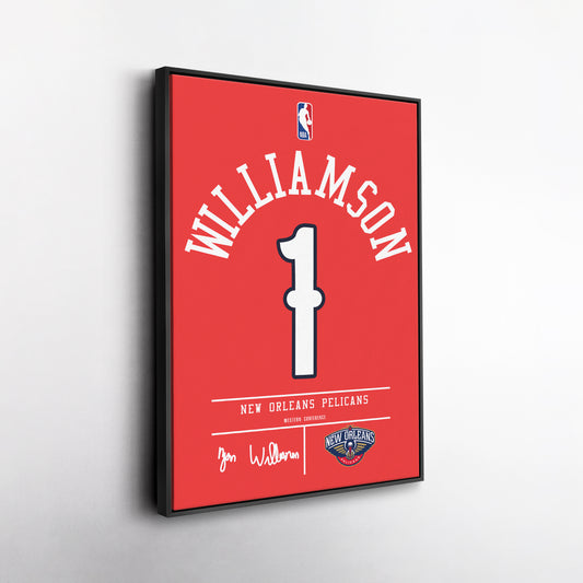 Zion Williamson Pelicans Jersey Canvas Print | Wall Art Decor