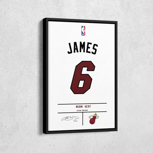 Lebron James Heat Jersey Canvas Print | Wall Art Decor