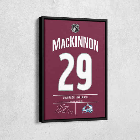 Nathan MacKinnon Avalanche Jersey Canvas Print | Wall Art Decor