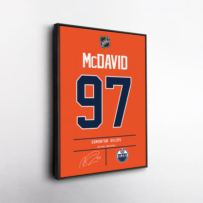 Connor McDavid Oilers Jersey Canvas Print | Wall Art Decor