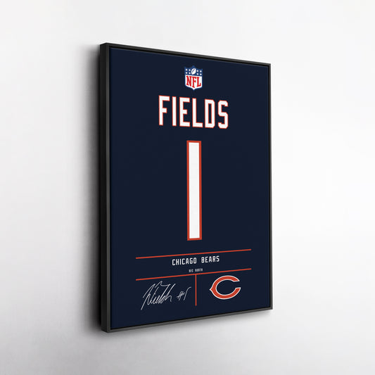 Justin Fields Bears Jersey Canvas Print | Wall Art Decor