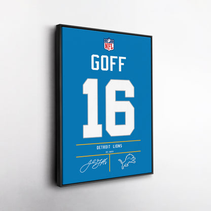 Jared Goff Lions Jersey Canvas Print | Wall Art Decor