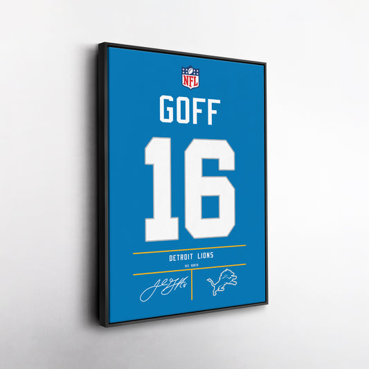 Jared Goff Lions Jersey Canvas Print | Wall Art Decor