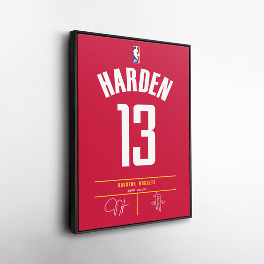 James Harden Houston Rockets Jersey Canvas Wall Art