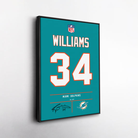 Ricky Williams Dolphins Jersey Canvas Print | Wall Art Decor