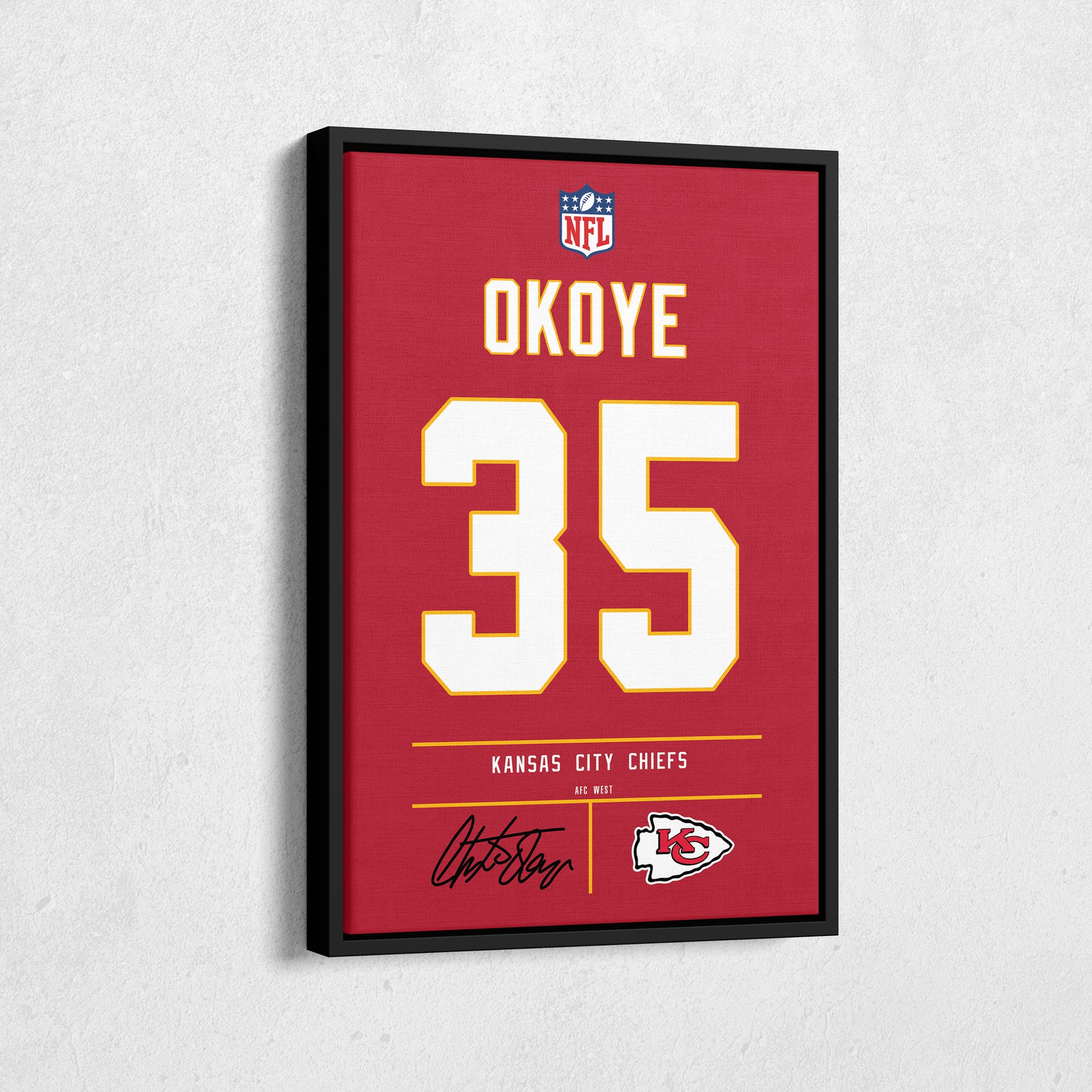 Christian Okoye Chiefs Jersey Canvas Print  Wall Art Decor