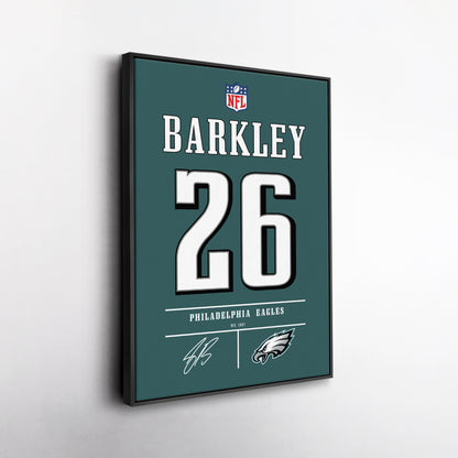 Saquon Barkley Eagles Jersey Canvas Print | Wall Art Decor