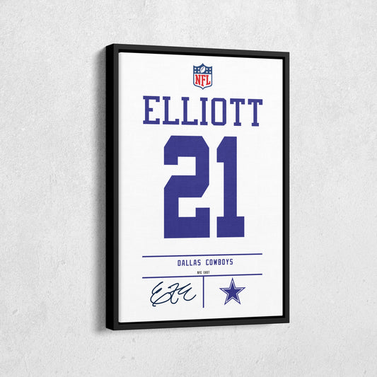 Ezekiel Elliott Cowboys Jersey Canvas Print | Wall Art Decor