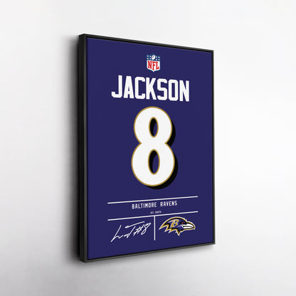 Lamar Jackson Ravens Jersey Canvas Print | Wall Art Decor