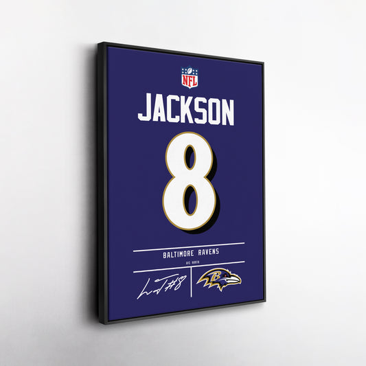 Lamar Jackson Ravens Jersey Canvas Print | Wall Art Decor