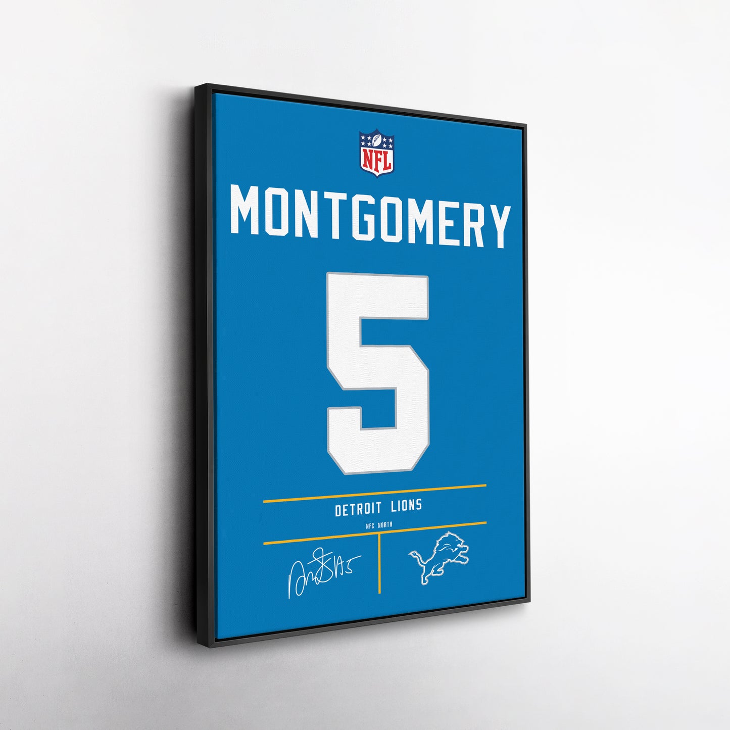 David Montgomery Lions Jersey Canvas Print | Wall Art Decor