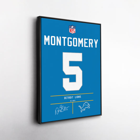 David Montgomery Lions Jersey Canvas Print | Wall Art Decor