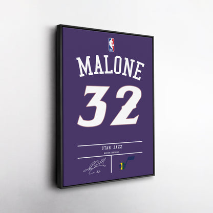 Karl Malone Jazz Jersey Canvas Print | Wall Art Decor
