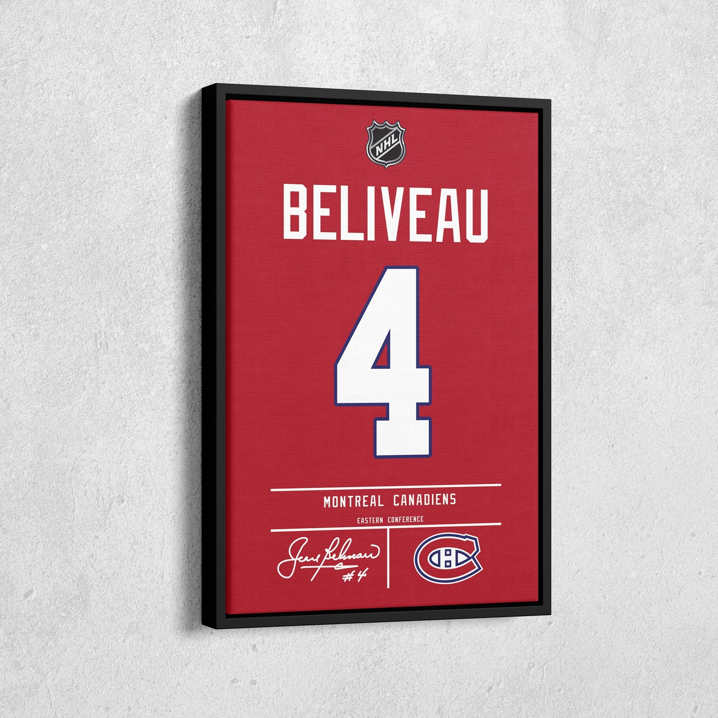 Jean Beliveau Canadiens Jersey Canvas Print | Wall Art Decor