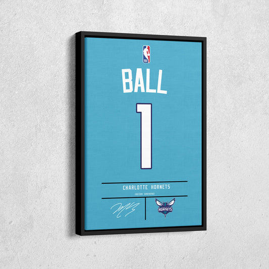 LaMelo Ball Hornets Jersey Canvas Print | Wall Art Decor