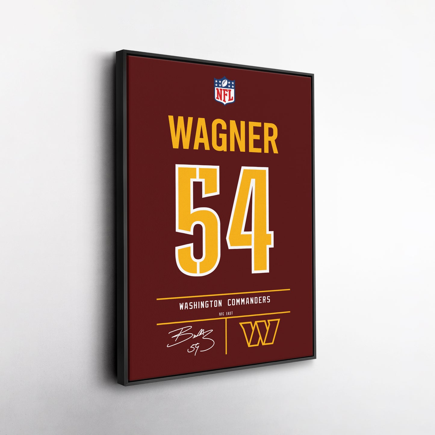 Bobby Wagner Commanders Jersey Canvas Print | Wall Art Decor