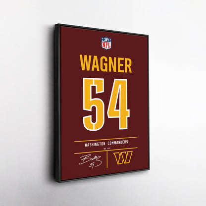 Bobby Wagner Commanders Jersey Canvas Print | Wall Art Decor