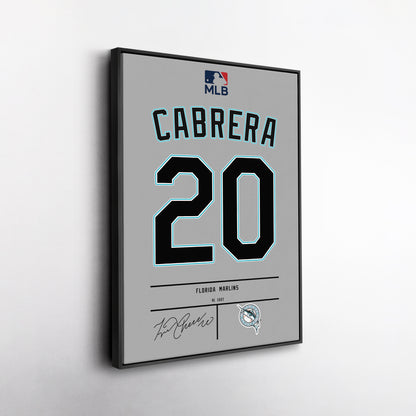 Miguel Cabrera Marlins Jersey Canvas Print | Wall Art Decor