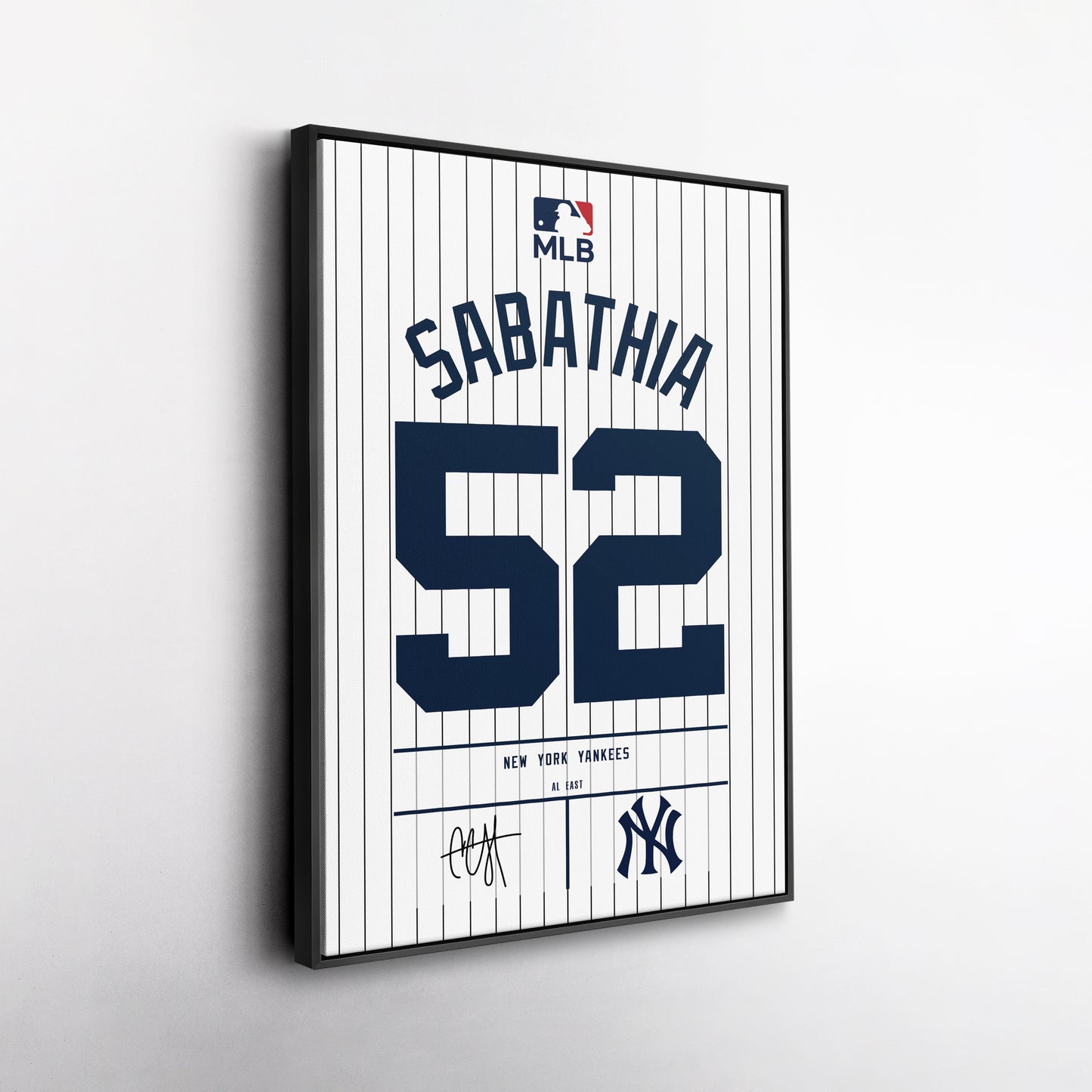 CC Sabathia New York Yankees Jersey Canvas Wall Art