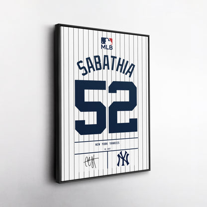 CC Sabathia New York Yankees Jersey Canvas Wall Art