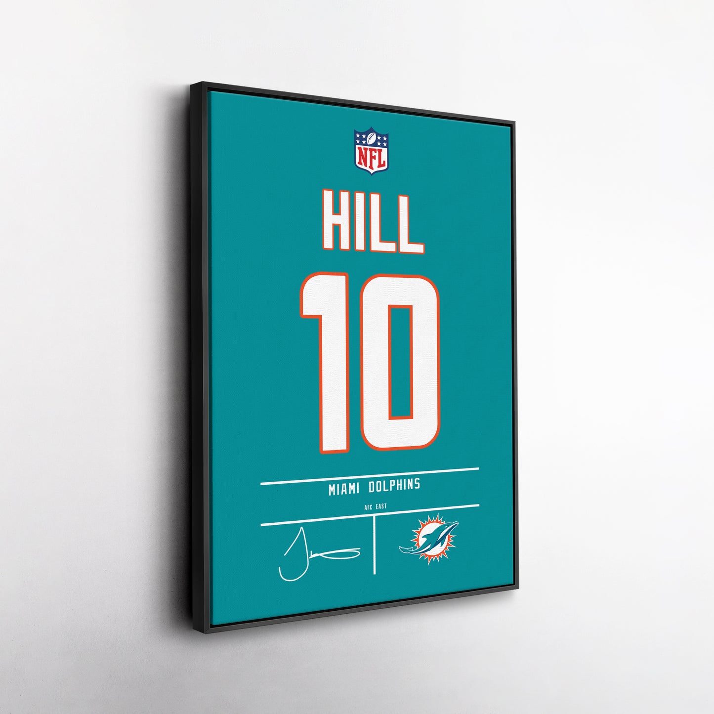 Tyreek Hill Dolphins Jersey Canvas Print | Wall Art Decor