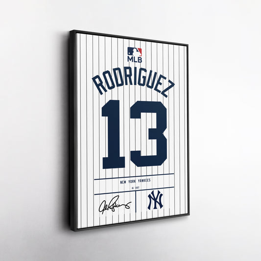 Alex Rodriguez New York Yankees Jersey Canvas Wall Art
