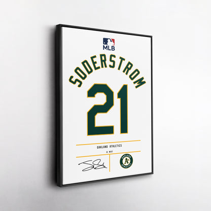 Tyler Soderstrom Oakland Athletics Jersey Canvas Wall Art
