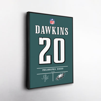Brian Dawkins Eagles Jersey Canvas Print | Wall Art Decor