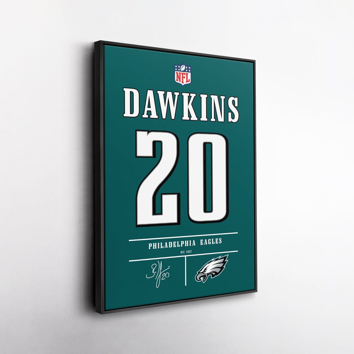 Brian Dawkins Eagles Jersey Canvas Print | Wall Art Decor