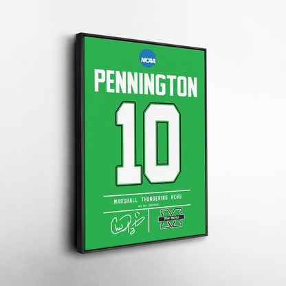 Chad Pennington Thundering Herd Jersey Canvas Print | Wall Art Decor