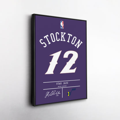 John Stockton Jazz Jersey Canvas Print | Wall Art Decor