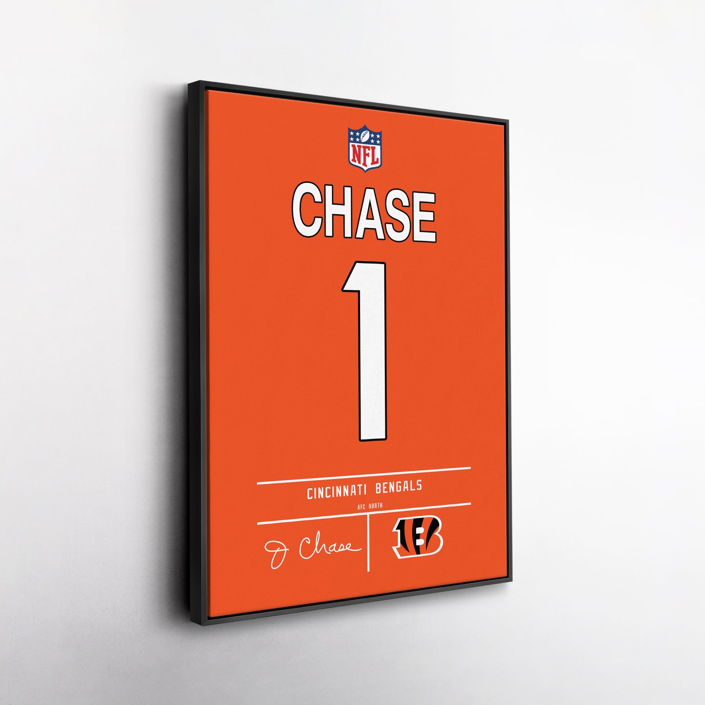 Ja'Marr Chase Bengals Jersey Canvas Print | Wall Art Decor