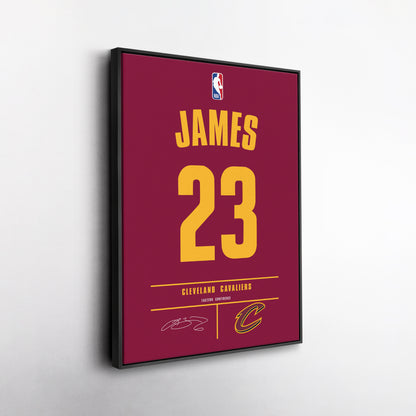 Lebron James Cavaliers Jersey Canvas Print | Wall Art Decor