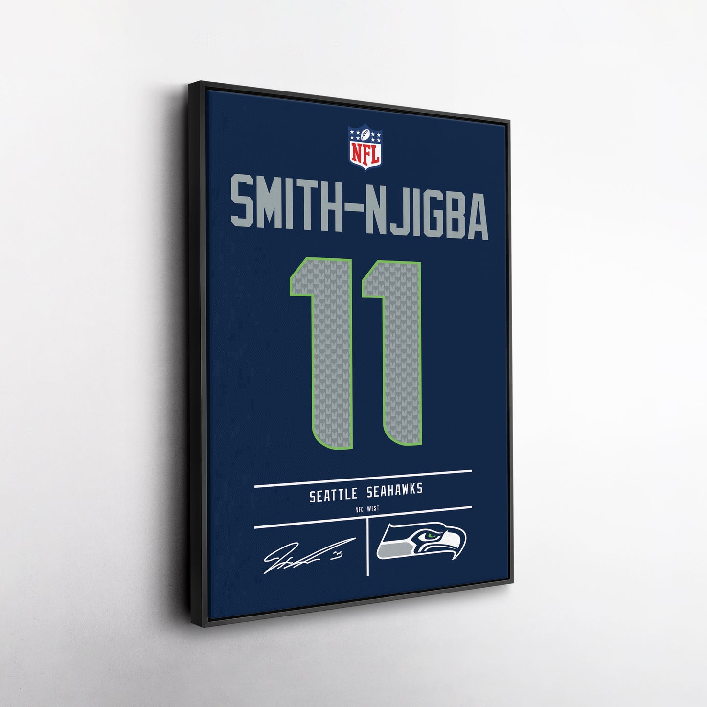 Jaxon Smith-Njigba Seattle Seahawks Jersey Canvas Wall Art