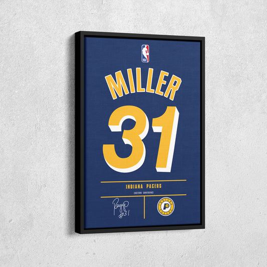 Reggie Miller Pacers Jersey Canvas Print | Wall Art Decor